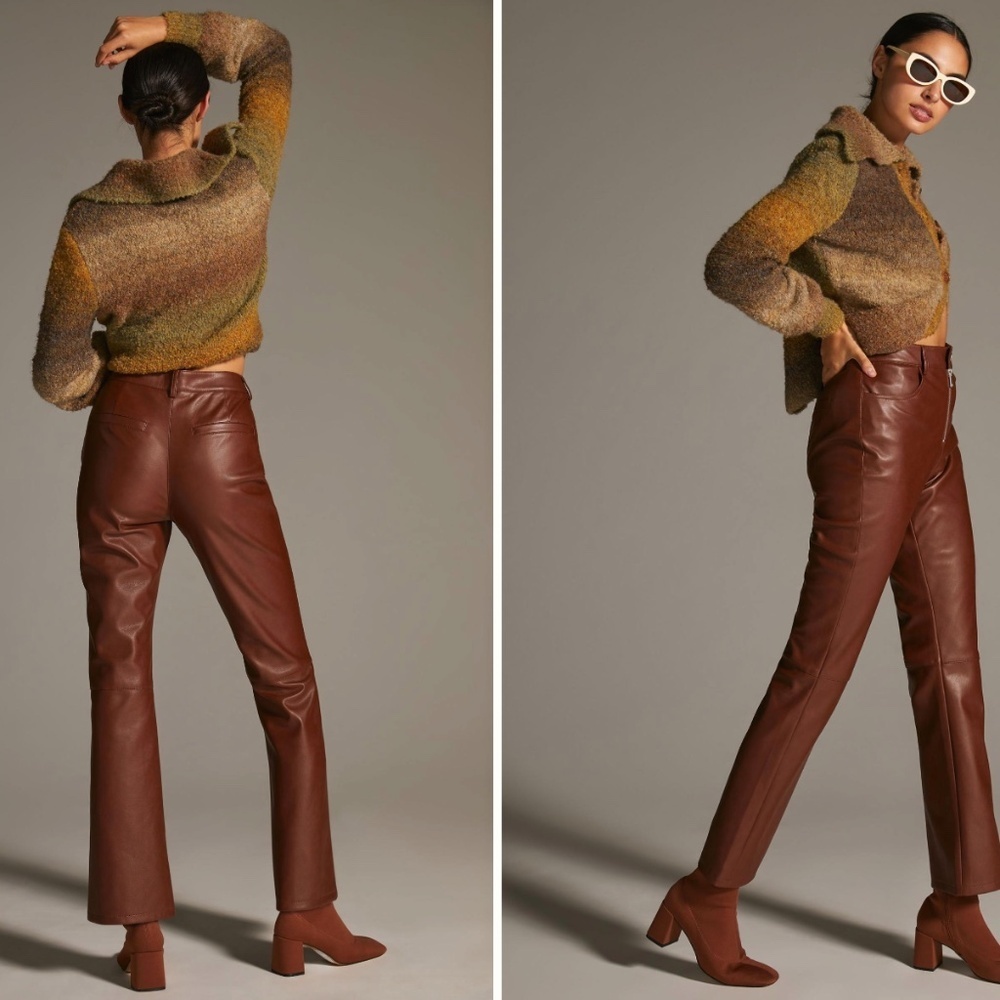 Avec Les‎ Filles Faux-Leather Kick-Flare Pants